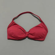 Impact Strappy Bra Gym Top Women High Support Thin Strap Halter Sports Seamless Bras Scrunch Push-Up Workout Yoga Tanks