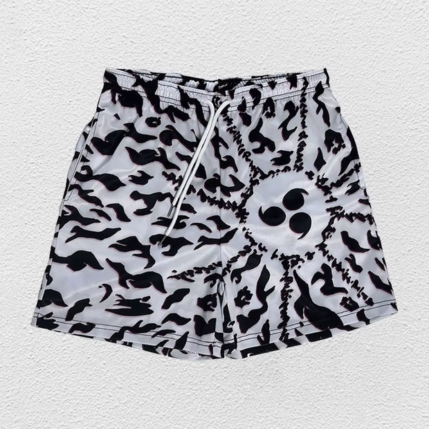 Anime Running Shorts Men Gym Sports Shorts Quick Dry Workout Training Gym Fitness Jogging Short Pants Summer Men Shorts