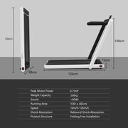 Folding Treadmill Electric 1-12KM/H with Bluetooth