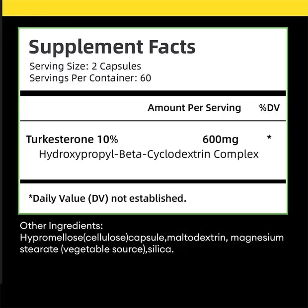 Turkesterone Supplement - Improves Male Performance, Endurance, Motivation, Focus & Muscle Mass