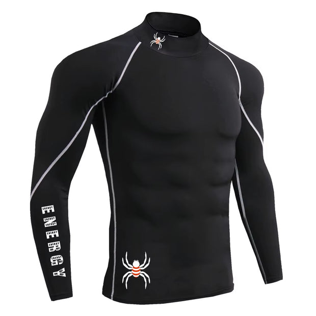Running T-Shirt Mens Long Sleeve Compression Shirt Gym Sports Top Training Quick Dry Breathable Bodybuilding Fitness Clothing
