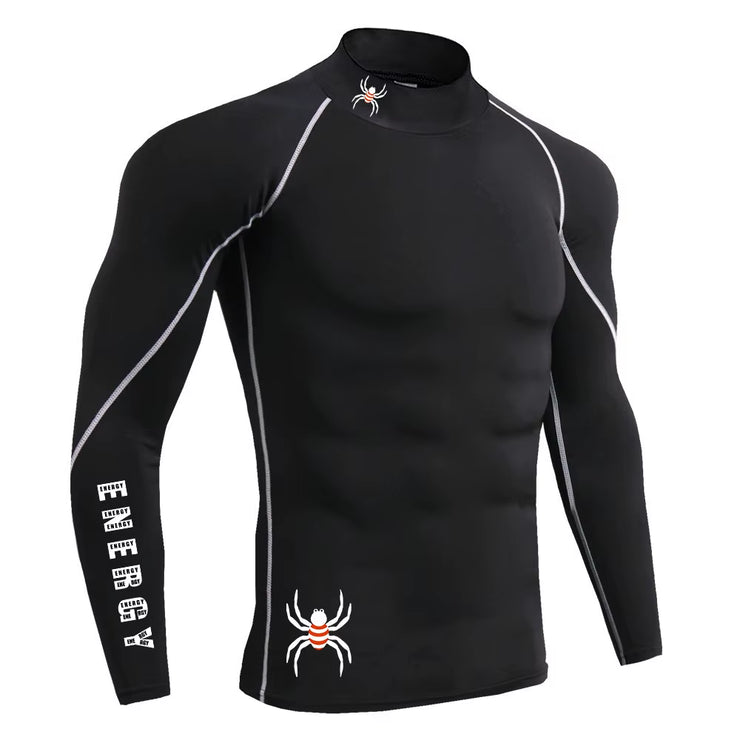 Running T-Shirt Mens Long Sleeve Compression Shirt Gym Sports Top Training Quick Dry Breathable Bodybuilding Fitness Clothing