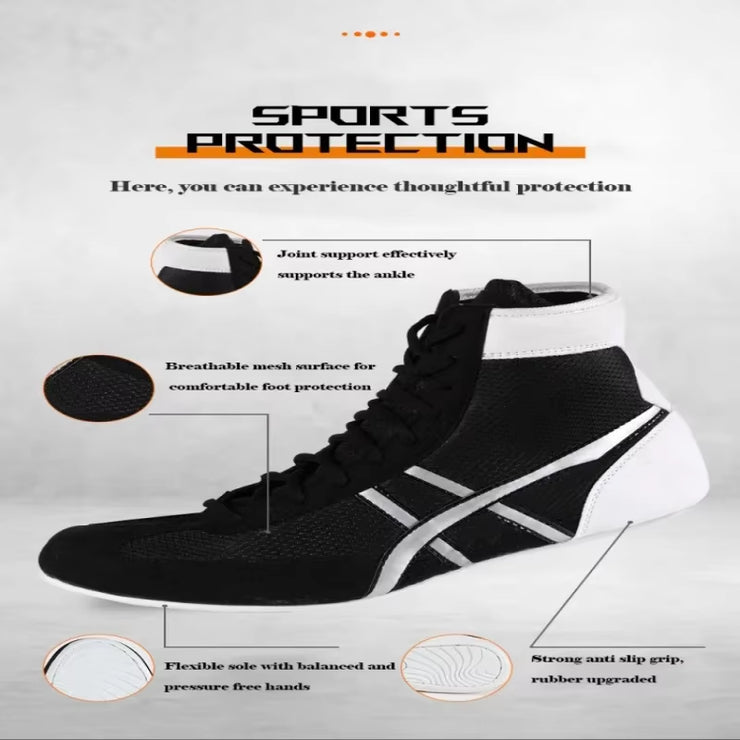 Weightlifting Shoes Boxing Shoes Breathable Wear-Resistant Non-Slip Wrestling Shoes Fighting Sports Shoes Gym Training Shoes