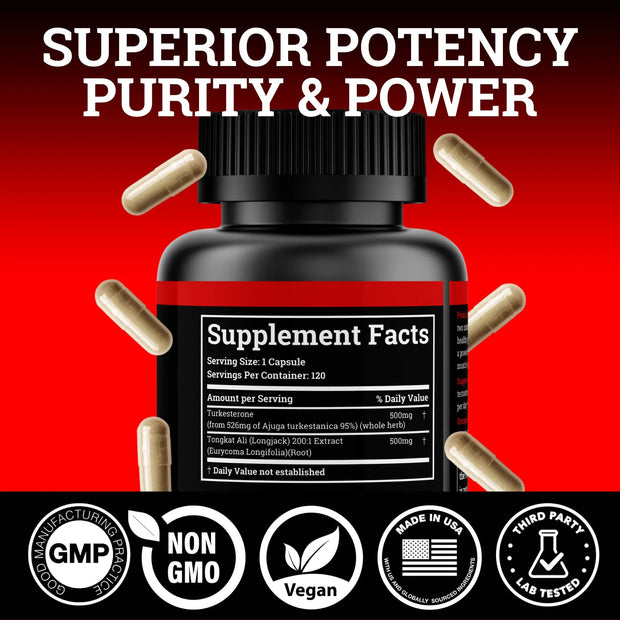 Turkesterone & Tongkat Ali | 1000MG | (Max Purity)