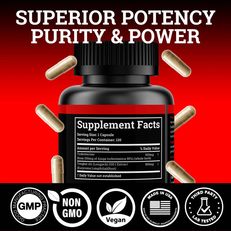 Turkesterone & Tongkat Ali | 1000MG | (Max Purity)