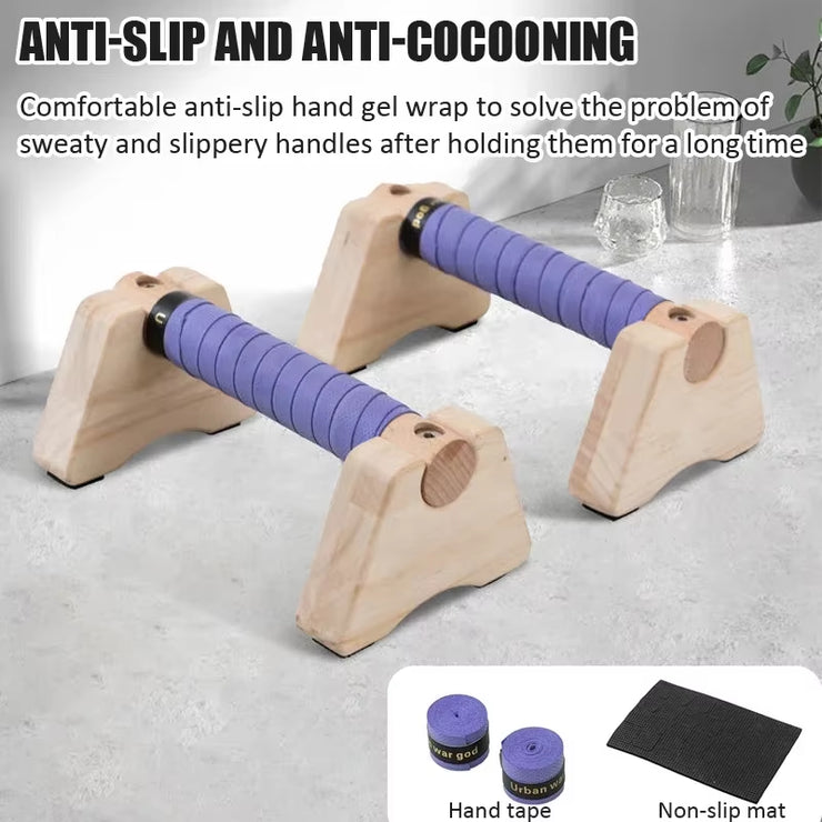 Wooden Push-Up Stand Non-Slippush up Bar Handles Fitness Pushup Board Calisthenics Parallettes Bar Exercise Equipment for Home