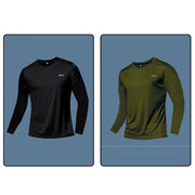 Men Long Sleeve Sport T-Shirt Quick Dry Running Shirt Breathable Anti-Sweat Top Gym T Shirt Men Fitness Gym Clothing Men 2023