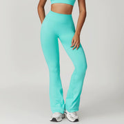 Women Yoga Bell-Bottoms Tight Scrunch Butt Lifting Dance High Waist Tights Fitness Legging Gym Running Breathable Sport Pants