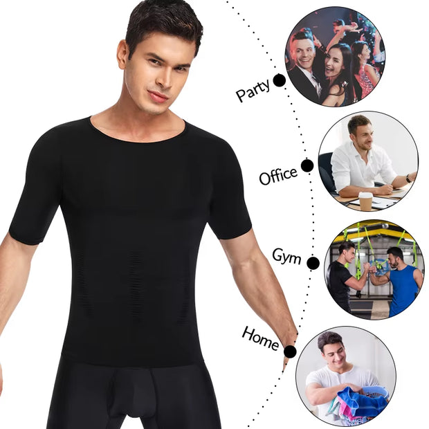 1/2 PCS Men Body Shaper T-Shirt Slimming Shapewear Corrective Posture Belly Control Compression Man Modeling Underwear Corset