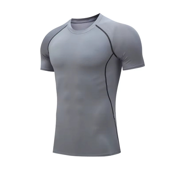Men Short Sleeve T-Shirt Quick Dry Compression Shirts Fitness Gym T-Shirts Sport Bodybuilding Shirt Running Football Tee Shirts