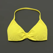 Impact Strappy Bra Gym Top Women High Support Thin Strap Halter Sports Seamless Bras Scrunch Push-Up Workout Yoga Tanks