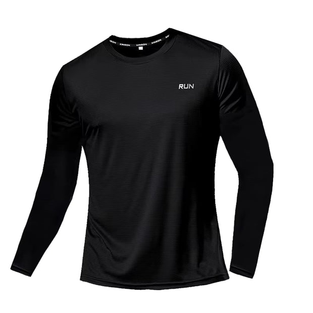 Men Long Sleeve Sport T-Shirt Quick Dry Running Shirt Breathable Anti-Sweat Top Gym T Shirt Men Fitness Gym Clothing Men 2023