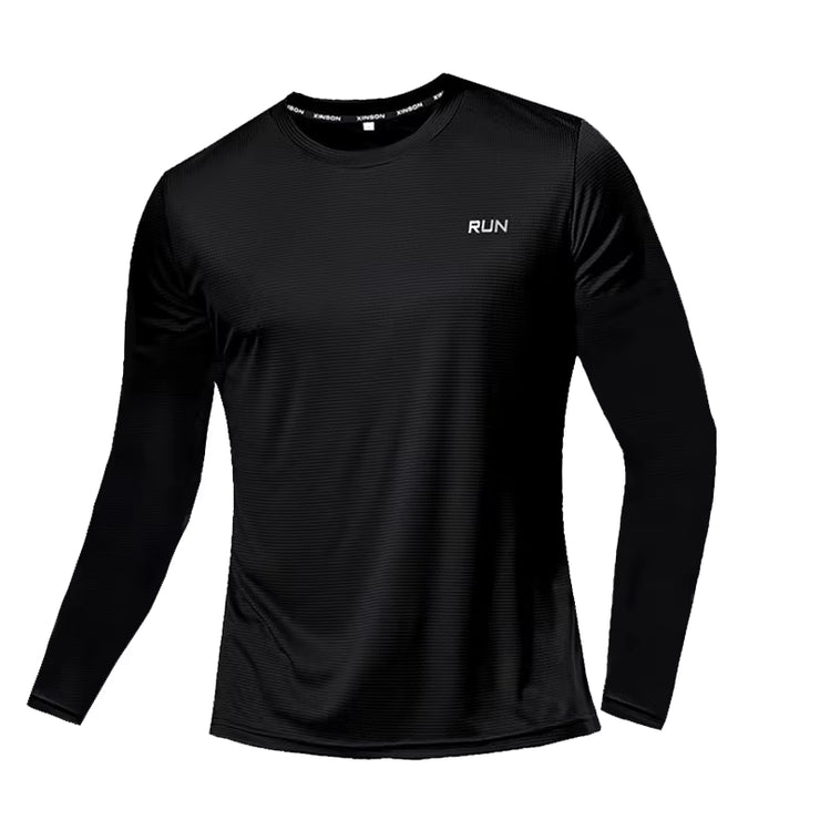 Men Long Sleeve Sport T-Shirt Quick Dry Running Shirt Breathable Anti-Sweat Top Gym T Shirt Men Fitness Gym Clothing Men 2023
