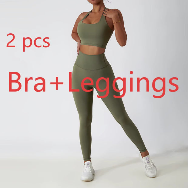 Newest Zipper Long Sleeve Yoga Set 2PCS High Waist Fitness Sport Gym Suit Sportwear Women Set Workout Clothestracksuit Academic