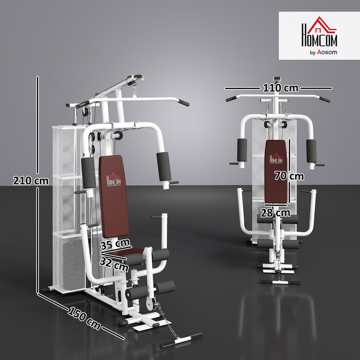 Multifunction Home Gym Weight Training Workout Station White
