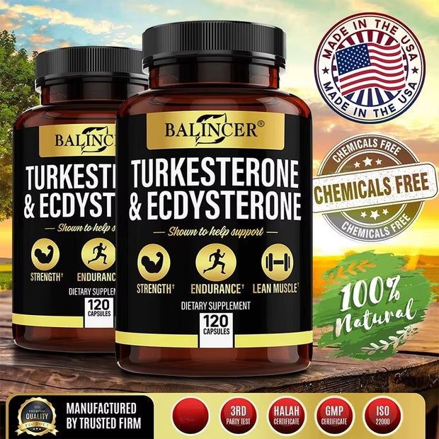 TURKESTERONE & ECDYSTERONE Extracts-Energy Booster,Promote Muscle Growth, Strengthening, Energy and Endurance