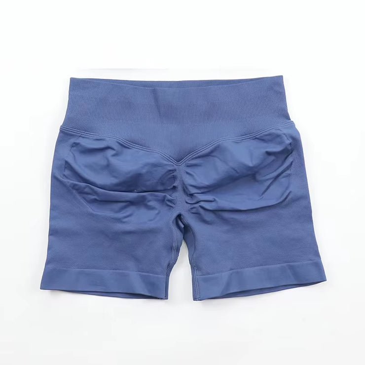 Impact Shorts Women Seamless Roll-Up Sports Shorts Hip Stretch Fitness Clothes Running Shorts Women'S Gym Impact Leggings