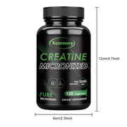 Creatine Monohydrate - Build Muscle and Improve Performance, Explosive Power for Men, Increase Strength - 120 Capsules
