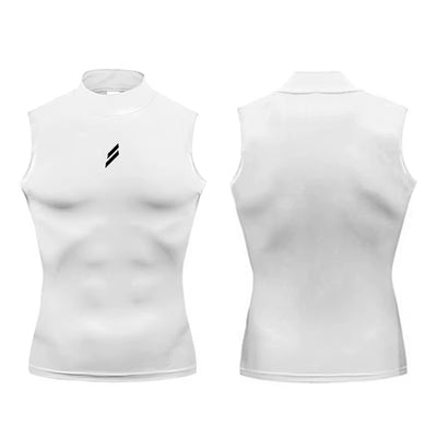 Compression Shirt Summer Men Gym Tank Tops Muscle Fitness Clothing Turtleneck Sport Sleeveless T Shirt Bodybuilding Running Vest