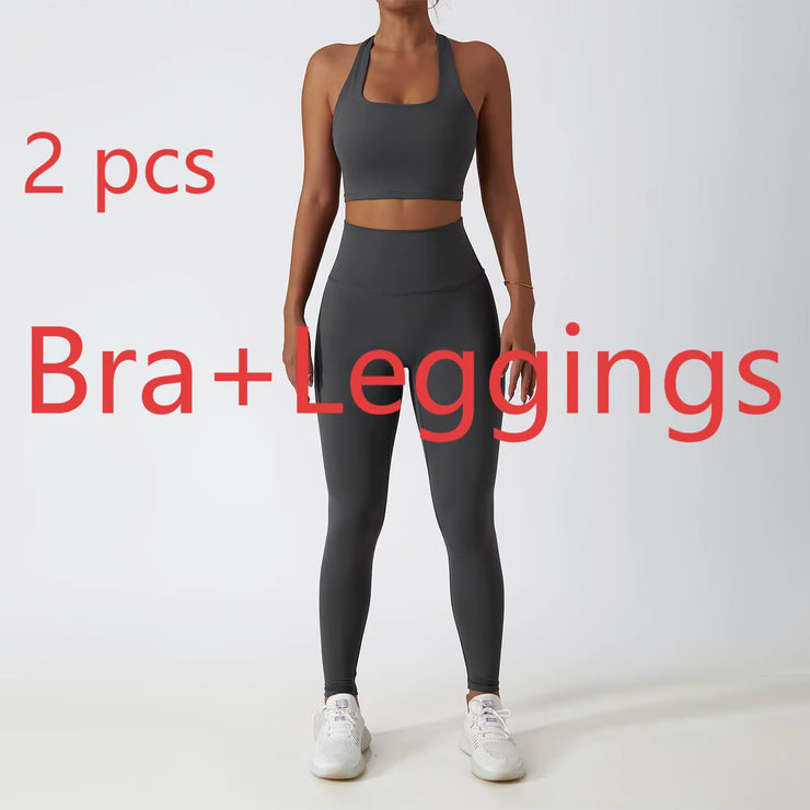 Newest Zipper Long Sleeve Yoga Set 2PCS High Waist Fitness Sport Gym Suit Sportwear Women Set Workout Clothestracksuit Academic