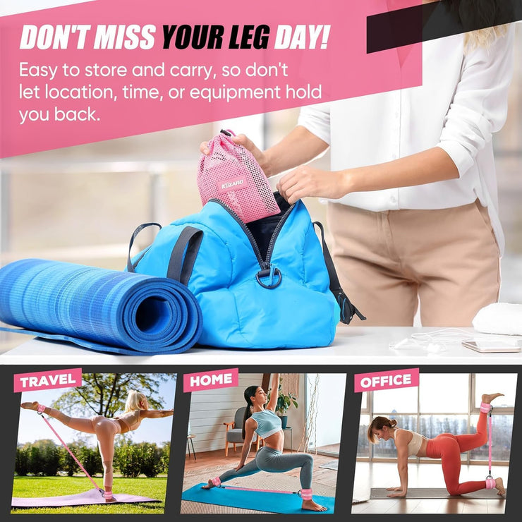 KUZARO Resistance Bands Set with Ankle Straps, Legs and Glutes Workout Equipment