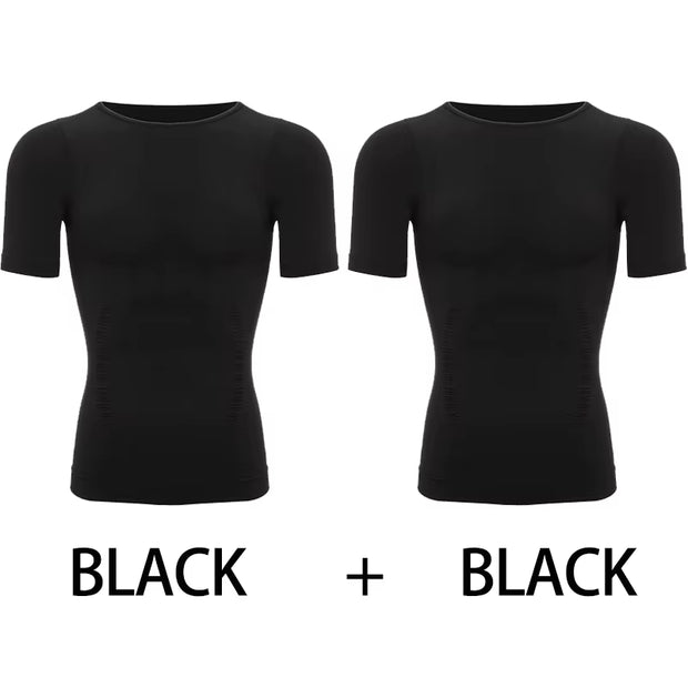 1/2 PCS Men Body Shaper T-Shirt Slimming Shapewear Corrective Posture Belly Control Compression Man Modeling Underwear Corset