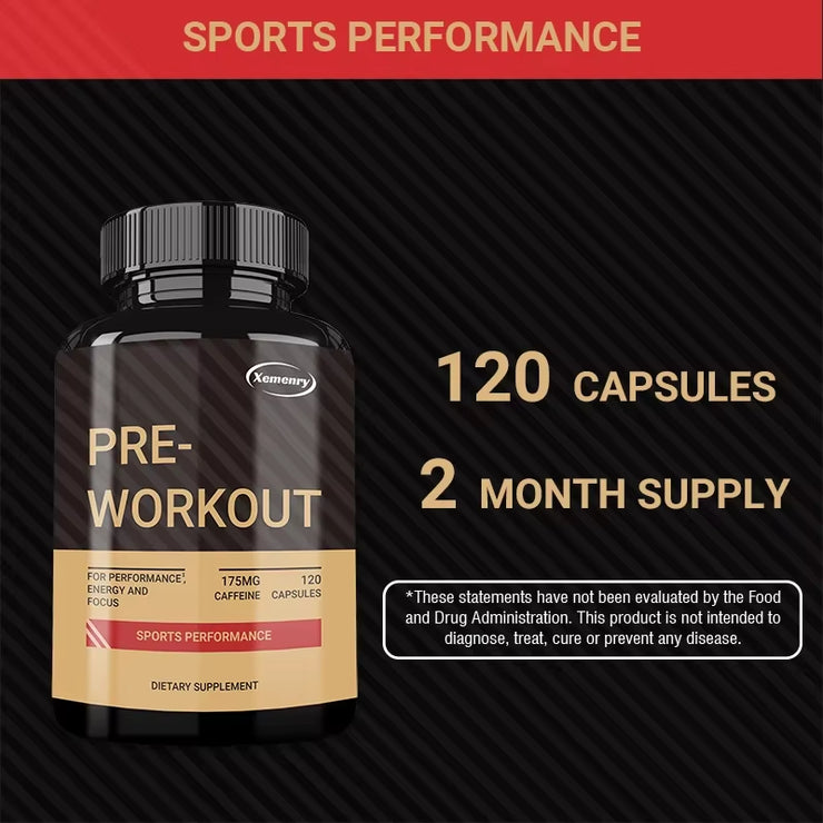 Pre-Workout Supplement - Replenish Energy, to Help Build Muscle, Enhance Energy and Performance