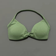 Impact Strappy Bra Gym Top Women High Support Thin Strap Halter Sports Seamless Bras Scrunch Push-Up Workout Yoga Tanks