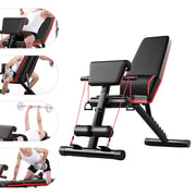 Adjustable Weight Bench, Utility Weight Bench, Home Exercise Equipment with Cushion Drawstring Support Bar for Full Body Workout