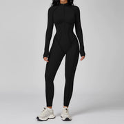 Yoga Suit Seamless Jumpsuit Summer Long Sleeve Zipper Sports Wear Gym Fitness Bodysuits Women Running Workout Clothes