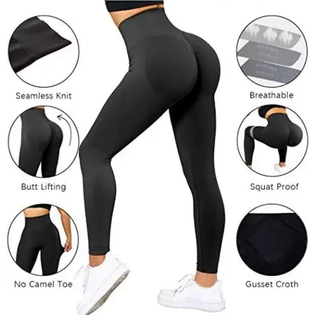 Seamless Knitted Leggings Women High Waist Sports Pants High Elastic Gym Workout Running Leggings Sexy Hip Liftting Leggings