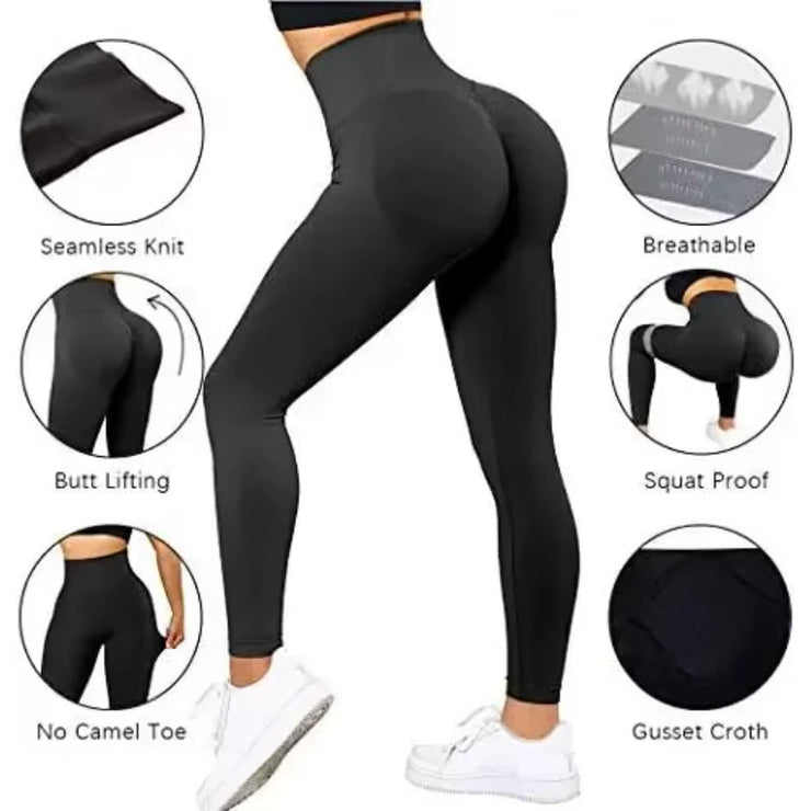 Seamless Knitted Leggings Women High Waist Sports Pants High Elastic Gym Workout Running Leggings Sexy Hip Liftting Leggings