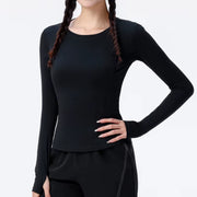 Slim Fit Yoga Shirt Women Long Sleeve Gym Top Breathable Athletic Tee Lightweight Quick Dry Running Shirt Autumn New