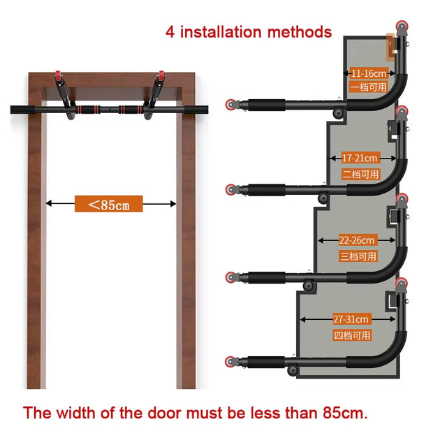 Indoor Fitness No Drilling Horizontal Bars Pull up Trainer Workout Grip Handle Home Gym Bodybuilding Sports Exercise Equipments
