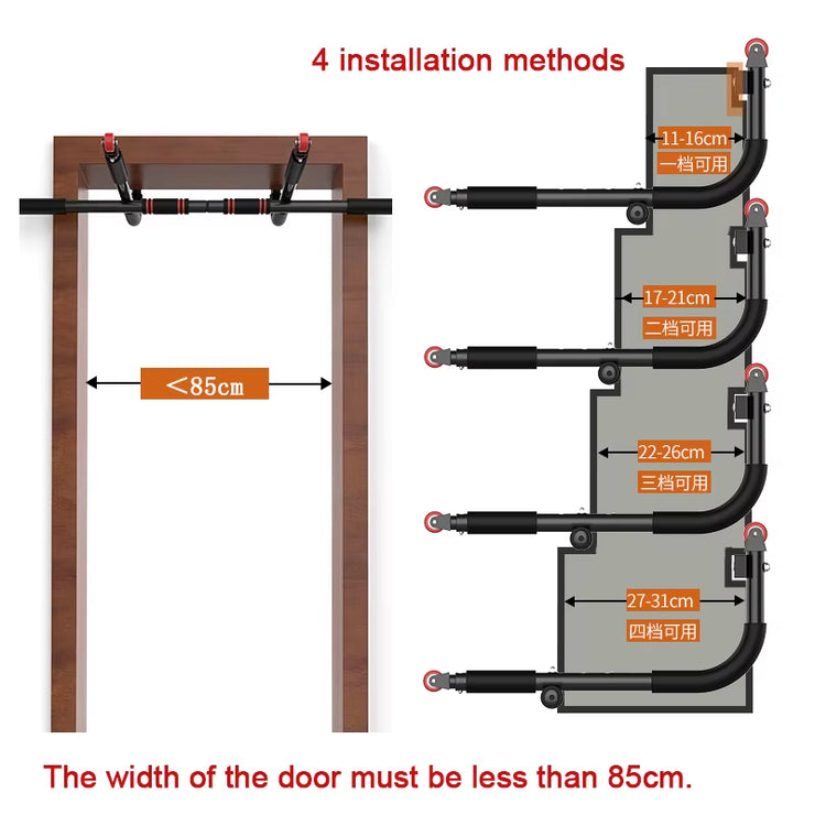 Indoor Fitness No Drilling Horizontal Bars Pull up Trainer Workout Grip Handle Home Gym Bodybuilding Sports Exercise Equipments