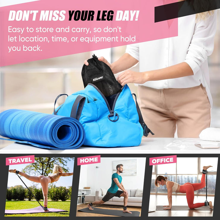 KUZARO Resistance Bands Set with Ankle Straps, Legs and Glutes Workout Equipment