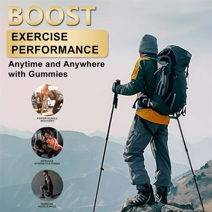 Creatine Monohydrate Gummies - Pre-Workout Creatine to Help Build Muscle, Enhance Energy and Performance