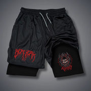 2 in 1 Compression Shorts for Men Gym Workout Running Shorts with Phone Pockets Athletic Quick Dry Activewear