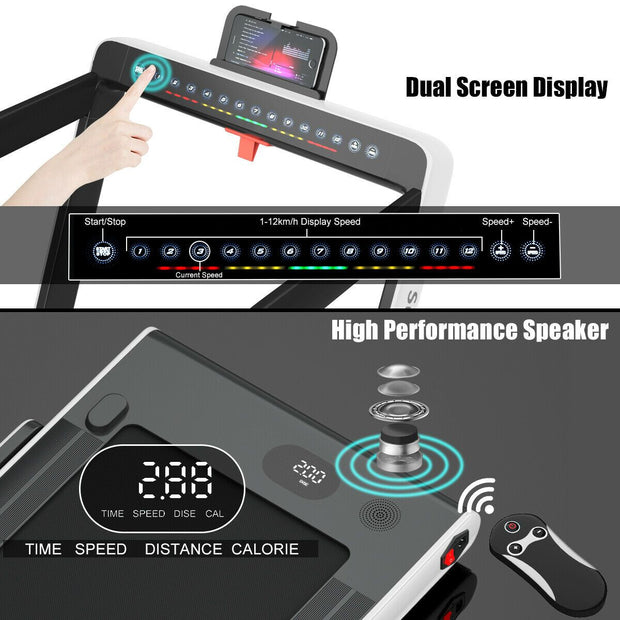 Folding Treadmill Electric 1-12KM/H with Bluetooth