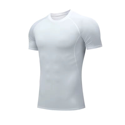 Men Short Sleeve T-Shirt Quick Dry Compression Shirts Fitness Gym T-Shirts Sport Bodybuilding Shirt Running Football Tee Shirts