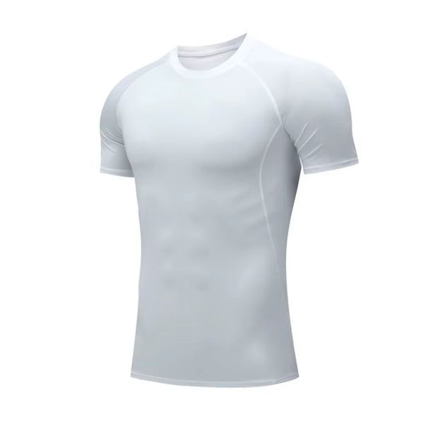 Men Short Sleeve T-Shirt Quick Dry Compression Shirts Fitness Gym T-Shirts Sport Bodybuilding Shirt Running Football Tee Shirts