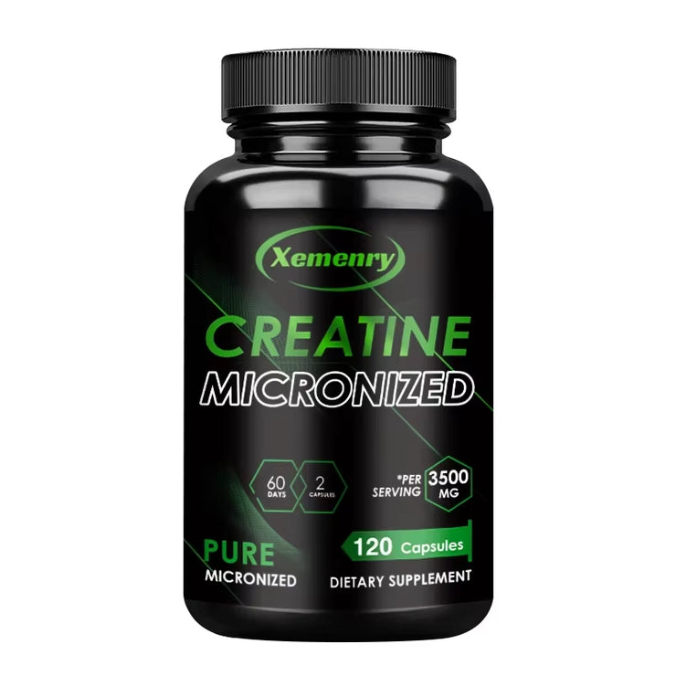 Creatine Monohydrate - Build Muscle and Improve Performance, Explosive Power for Men, Increase Strength - 120 Capsules