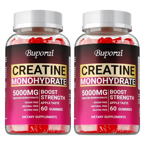 Creatine Monohydrate Gummies - Pre-Workout Creatine to Help Build Muscle, Enhance Energy and Performance