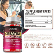 Creatine Monohydrate Gummies - Pre-Workout Creatine to Help Build Muscle, Enhance Energy and Performance