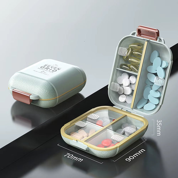 Weekly 7 Grids Pill Box Medicine Organizer Storage Box Container Portable Pill Case Portable Travel Pillboxes Tablets Holder