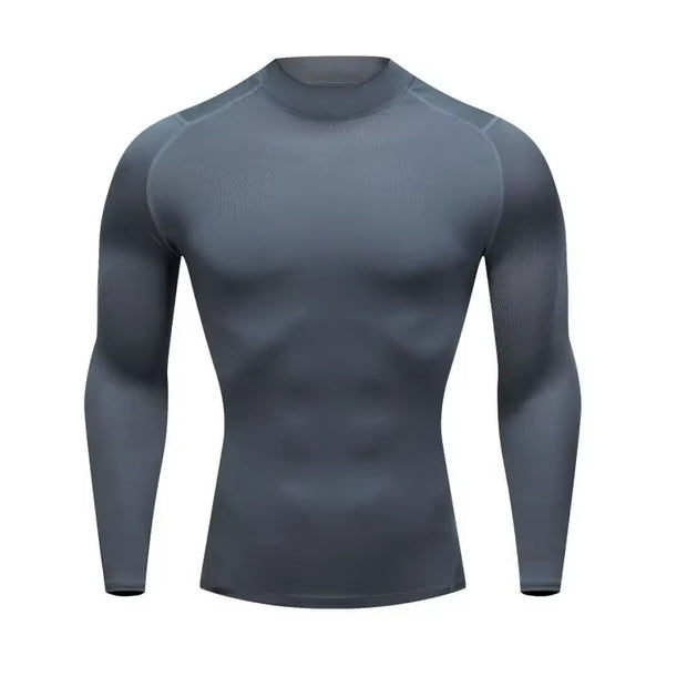 Men Compression Running T-Shirt Fitness Tight Long Sleeve Sport Shirts Training Jogging Tops Gym Sportswear Quick Dryer T-Shirt