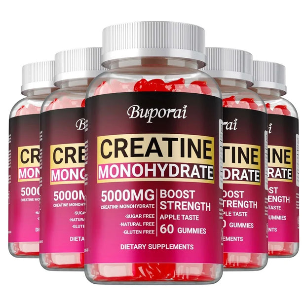 Creatine Monohydrate Gummies - Pre-Workout Creatine to Help Build Muscle, Enhance Energy and Performance
