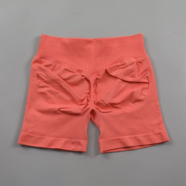 Impact Shorts Women Seamless Roll-Up Sports Shorts Hip Stretch Fitness Clothes Running Shorts Women'S Gym Impact Leggings