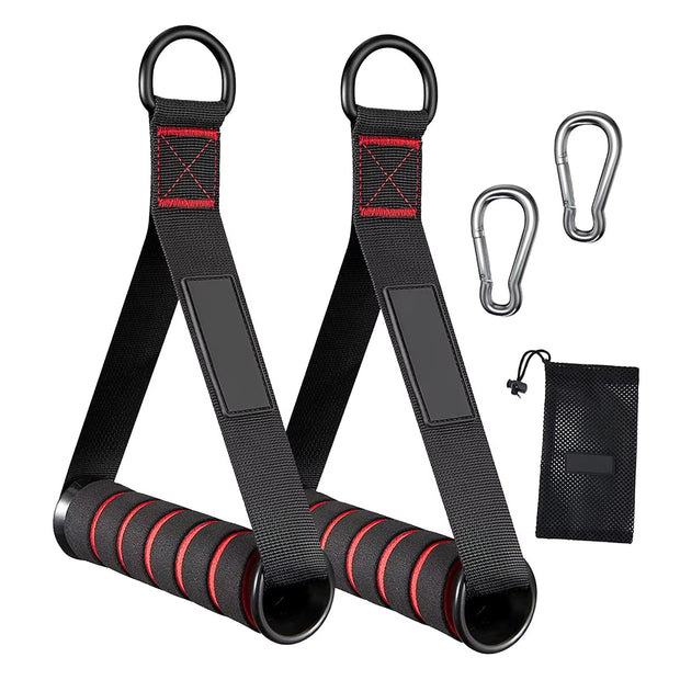 D-Ring Metal Gym Handles Grip Workout Heavy Duty Cable Machine Handle with Hook Fitness Equipment for Exercise Bands