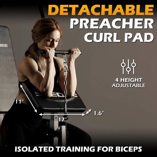 Home Gym Station, Workout Station with 105LBS Weight Stack, Home Gym Equipment W/ Handle Set